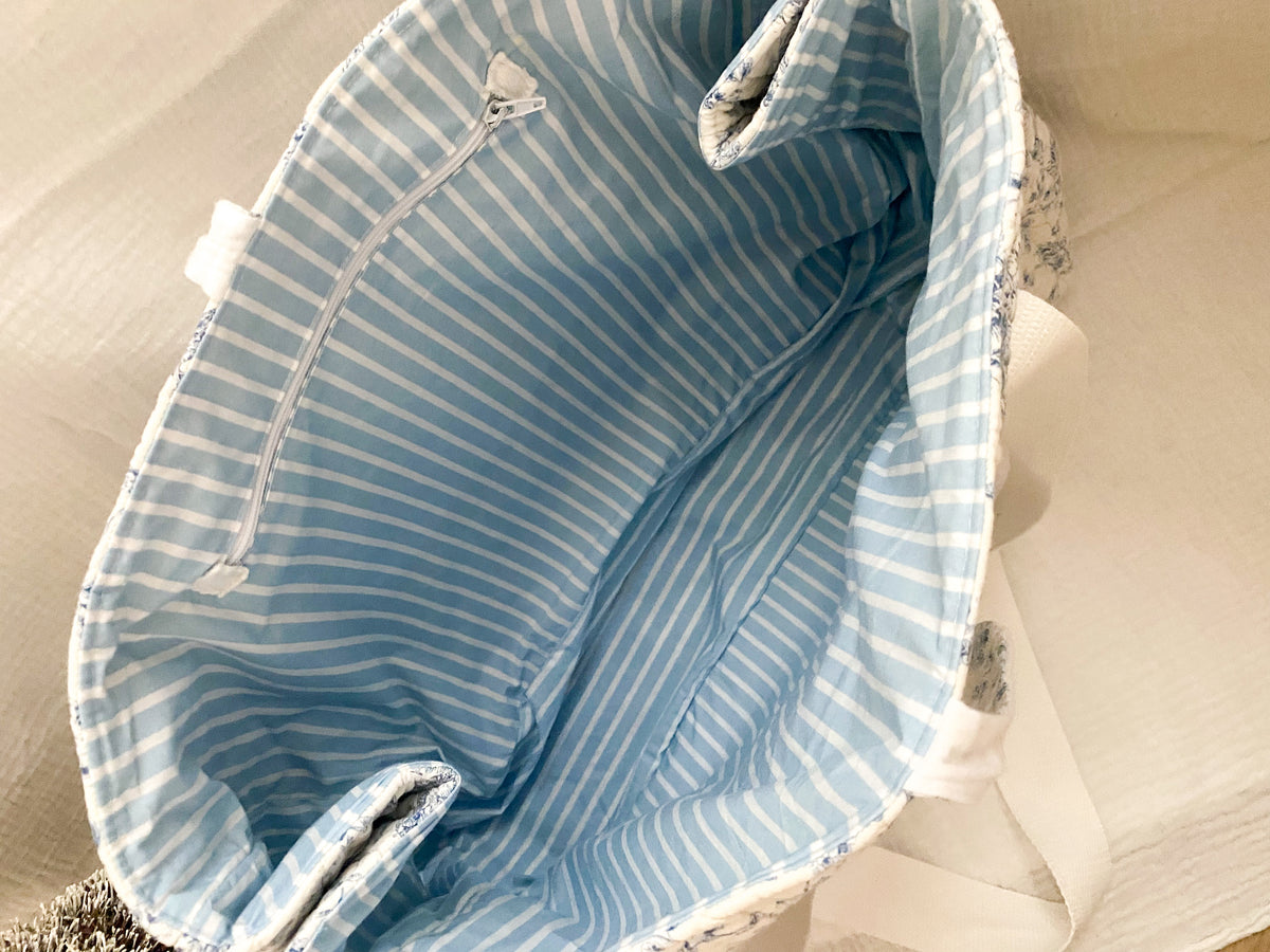 SAC CABAS MATELASSE TOILE DE JOUY
